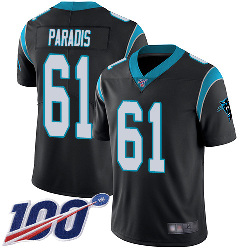 Carolina Panthers Limited Black Men Matt Paradis Home Jersey NFL Football #61 100th Season Vapor Untouchable
